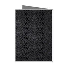 Black Floral Background, Black Backgrounds, Vintage Floral Mini Greeting Cards (pkg Of 8) by nateshop