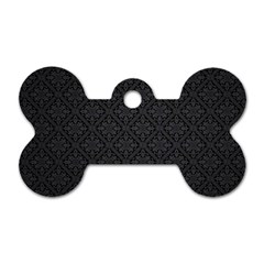 Black Floral Background, Black Backgrounds, Vintage Floral Dog Tag Bone (one Side) by nateshop