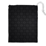 Black Floral Background, Black Backgrounds, Vintage Floral Drawstring Pouch (5XL) Front