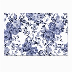 Blue Vintage Background Background With Flowers, Vintage Postcard 4 x 6  (pkg Of 10) by nateshop