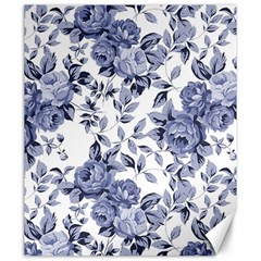 Blue Vintage Background Background With Flowers, Vintage Canvas 20  X 24  by nateshop