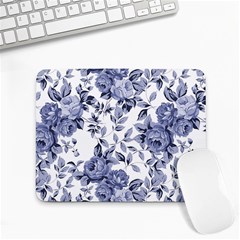 Blue Vintage Background Background With Flowers, Vintage Small Mousepad by nateshop