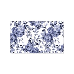 Blue Vintage Background Background With Flowers, Vintage Sticker (rectangular) by nateshop