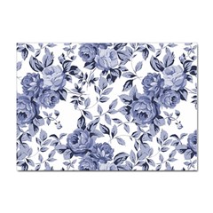 Blue Vintage Background Background With Flowers, Vintage Sticker A4 (10 Pack) by nateshop