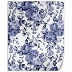 Blue Vintage Background Background With Flowers, Vintage Canvas 11  X 14  by nateshop