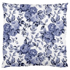 Blue Vintage Background Background With Flowers, Vintage Standard Premium Plush Fleece Cushion Case (two Sides) by nateshop