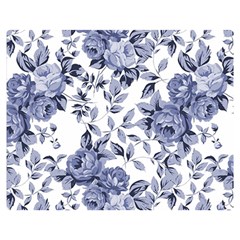 Blue Vintage Background Background With Flowers, Vintage Two Sides Premium Plush Fleece Blanket (medium) by nateshop