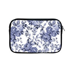 Blue Vintage Background Background With Flowers, Vintage Apple Macbook Pro 13  Zipper Case by nateshop