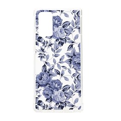 Blue Vintage Background Background With Flowers, Vintage Samsung Galaxy Note 20 Tpu Uv Case by nateshop