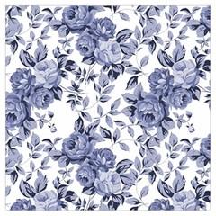 Blue Vintage Background Background With Flowers, Vintage Lightweight Scarf  by nateshop