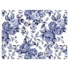 Blue Vintage Background Background With Flowers, Vintage Premium Plush Fleece Blanket (extra Small) by nateshop