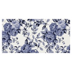 Blue Vintage Background Background With Flowers, Vintage Banner And Sign 6  X 3 