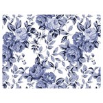 Blue Vintage Background Background With Flowers, Vintage Two Sides Premium Plush Fleece Blanket (Extra Small) 40 x30  Blanket Front