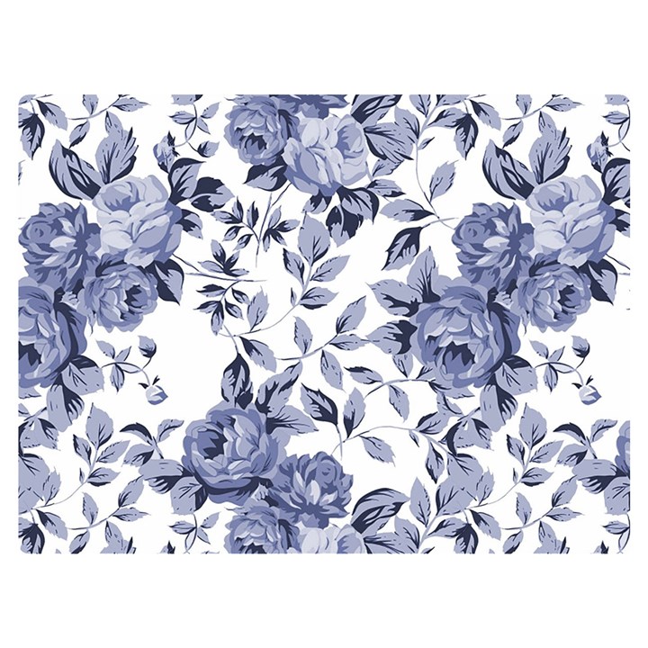 Blue Vintage Background Background With Flowers, Vintage Two Sides Premium Plush Fleece Blanket (Extra Small)