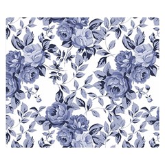 Blue Vintage Background Background With Flowers, Vintage Premium Plush Fleece Blanket (small)