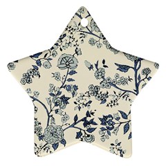 Blue Vintage Background, Blue Roses Patterns, Retro Ornament (star)