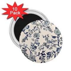 Blue Vintage Background, Blue Roses Patterns, Retro 2 25  Magnets (10 Pack)  by nateshop