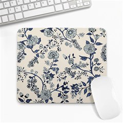 Blue Vintage Background, Blue Roses Patterns, Retro Large Mousepad by nateshop