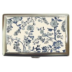 Blue Vintage Background, Blue Roses Patterns, Retro Cigarette Money Case by nateshop