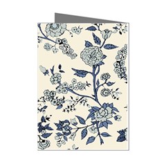 Blue Vintage Background, Blue Roses Patterns, Retro Mini Greeting Cards (pkg Of 8) by nateshop