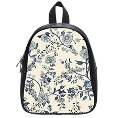 Blue Vintage Background, Blue Roses Patterns, Retro School Bag (small) by nateshop