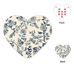 Blue Vintage Background, Blue Roses Patterns, Retro Playing Cards Single Design (heart) by nateshop