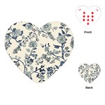 Blue Vintage Background, Blue Roses Patterns, Retro Playing Cards Single Design (Heart) Front