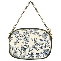 Blue Vintage Background, Blue Roses Patterns, Retro Chain Purse (one Side) by nateshop