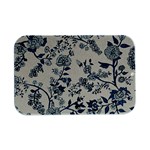 Blue Vintage Background, Blue Roses Patterns, Retro Open Lid Metal Box (Silver)   Front