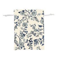 Blue Vintage Background, Blue Roses Patterns, Retro Lightweight Drawstring Pouch (m) by nateshop