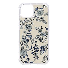 Blue Vintage Background, Blue Roses Patterns, Retro Iphone 14 Tpu Uv Print Case by nateshop