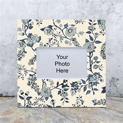 Blue Vintage Background, Blue Roses Patterns, Retro White Box Photo Frame 4  X 6  by nateshop