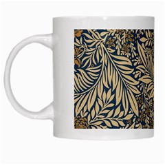 Brown Vintage Background Vintage Floral Pattern, Brown White Mug by nateshop