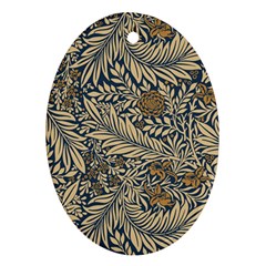 Brown Vintage Background Vintage Floral Pattern, Brown Oval Ornament (two Sides) by nateshop