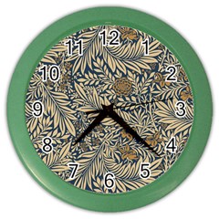 Brown Vintage Background Vintage Floral Pattern, Brown Color Wall Clock by nateshop