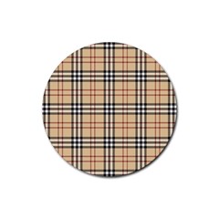 Burberry, Checker, Clothes, Fashion, Pattern Rubber Round Coaster (4 Pack) by nateshop