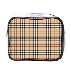 Burberry, Checker, Clothes, Fashion, Pattern Mini Toiletries Bag (one Side) by nateshop