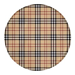 Burberry, Checker, Clothes, Fashion, Pattern Round Glass Fridge Magnet (4 Pack) by nateshop