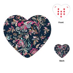 Coorful Flowers Pattern Floral Patterns Playing Cards Single Design (heart) by nateshop