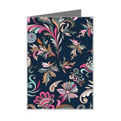 Coorful Flowers Pattern Floral Patterns Mini Greeting Card by nateshop