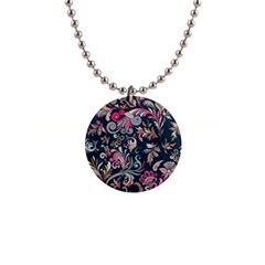 Coorful Flowers Pattern Floral Patterns 1  Button Necklace by nateshop