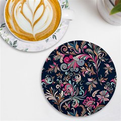 Coorful Flowers Pattern Floral Patterns Uv Print Round Tile Coaster by nateshop