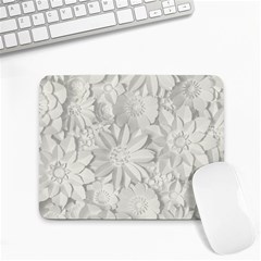 Damask, Desenho, Flowers, Gris Small Mousepad by nateshop