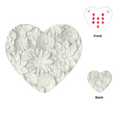 Damask, Desenho, Flowers, Gris Playing Cards Single Design (heart) by nateshop