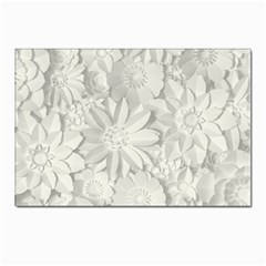 Damask, Desenho, Flowers, Gris Postcard 4 x 6  (pkg Of 10) by nateshop