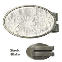 Damask, Desenho, Flowers, Gris Money Clips (oval)  by nateshop