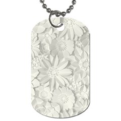 Damask, Desenho, Flowers, Gris Dog Tag (one Side) by nateshop