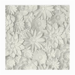 Damask, Desenho, Flowers, Gris Medium Glasses Cloth