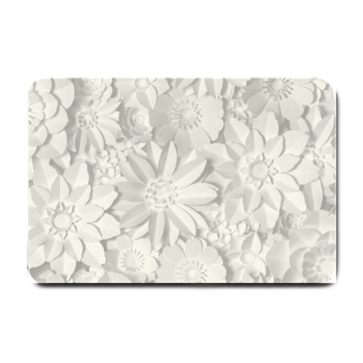 Damask, Desenho, Flowers, Gris Small Doormat