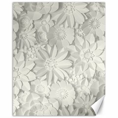 Damask, Desenho, Flowers, Gris Canvas 11  X 14  by nateshop